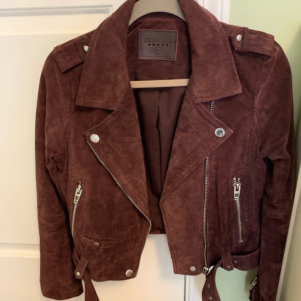 Blank NYC Wine suede moto jacket size S